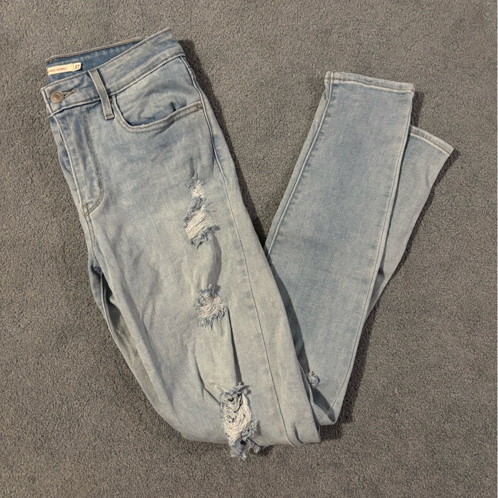 Light Blue Distressed Women Jeans